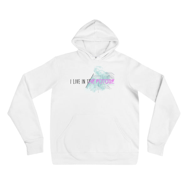One life No Refunds "I Live in the Future" White Hoodie